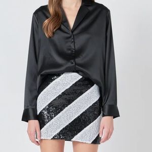 Black & White Sequin Skirt